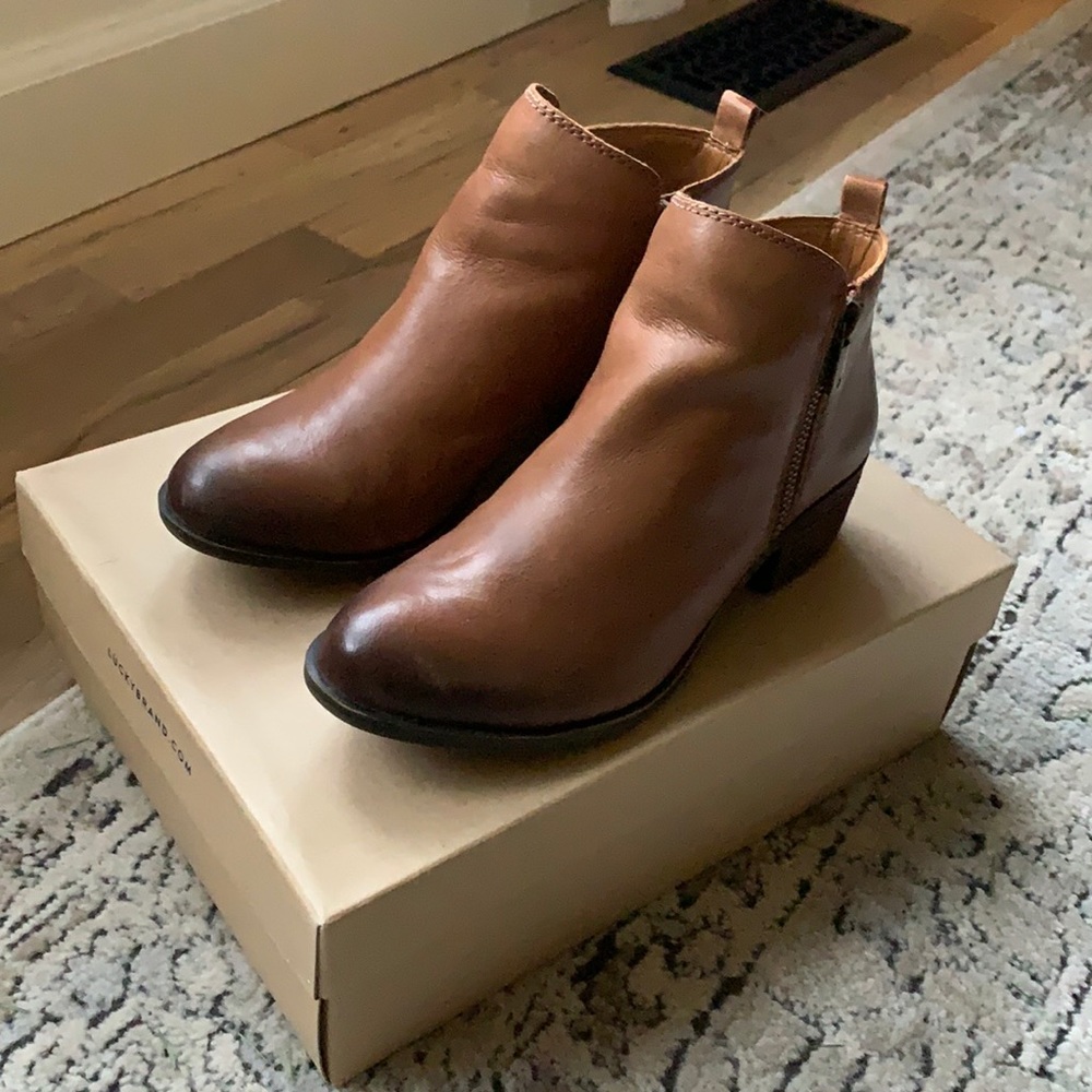 Lucky Brand Leather Booties Size 7